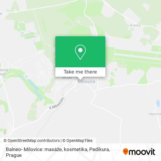 Карта Balneo- Milovice: masáže, kosmetika, Pedikura