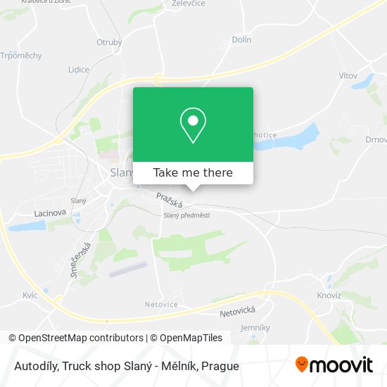 Карта Autodíly, Truck shop Slaný - Mělník