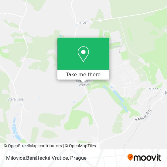 Milovice,Benátecká Vrutice map