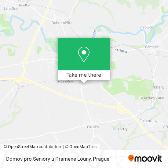Карта Domov pro Seniory u Pramene Louny