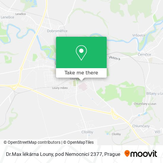 Dr.Max lékárna Louny, pod Nemocnicí 2377 map