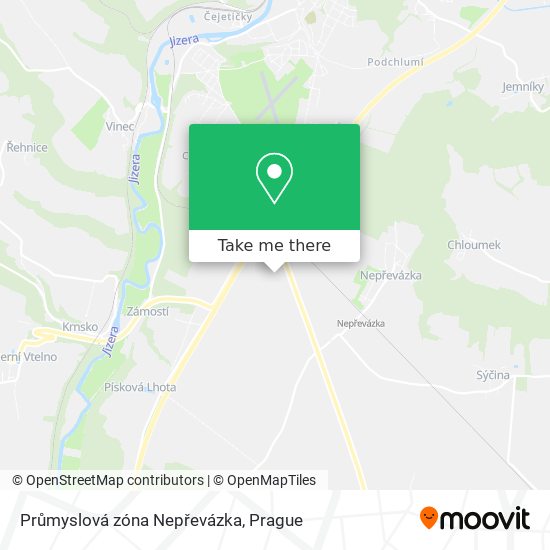 Průmyslová zóna Nepřevázka map