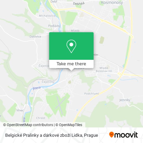 Belgické Pralinky a dárkové zboží Lidka map
