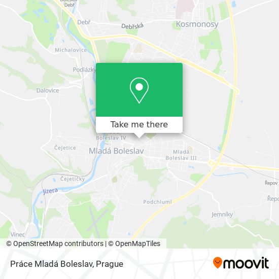 Práce Mladá Boleslav map