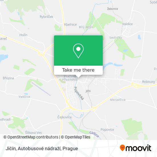 Jičín, Autobusové nádraží map