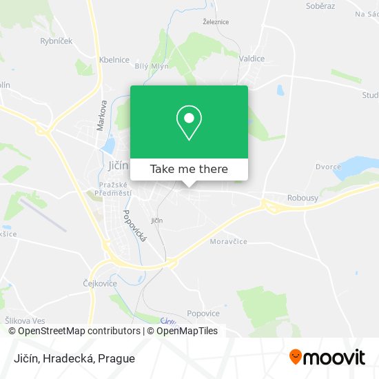 Jičín, Hradecká map