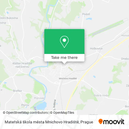 Карта Mateřská škola města Mnichovo Hradiště