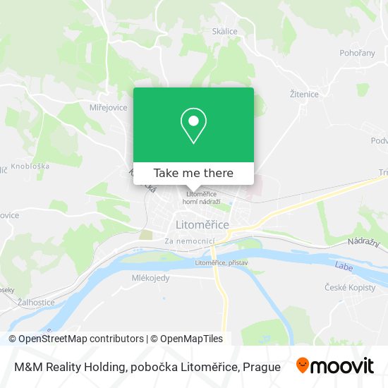 Карта M&M Reality Holding, pobočka Litoměřice