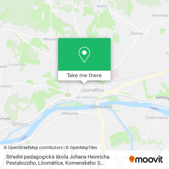 Střední pedagogická škola Johana Heinricha Pestalozziho, Litoměřice, Komenského 3, Příspěvková Orga map