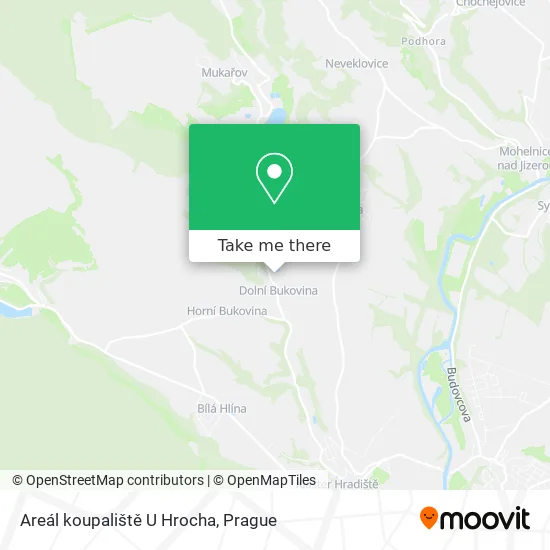 Карта Areál koupaliště U Hrocha