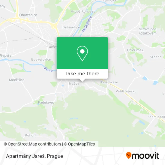 Карта Apartmány Jareš
