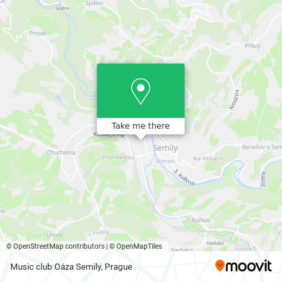 Карта Music club Oáza Semily