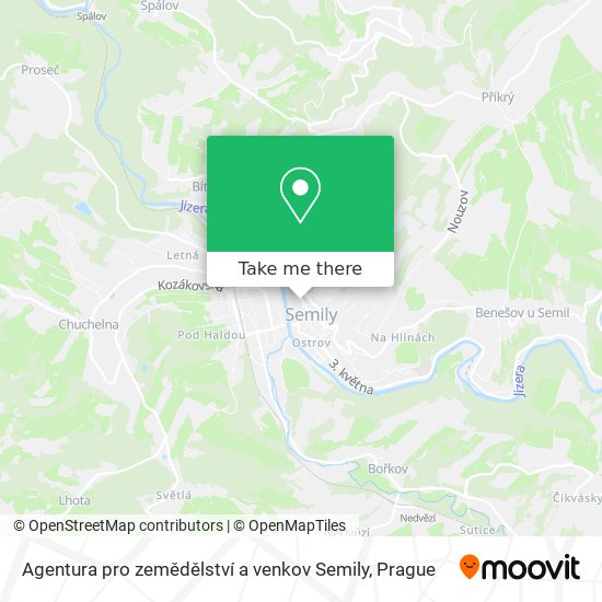 Agentura pro zemědělství a venkov Semily map