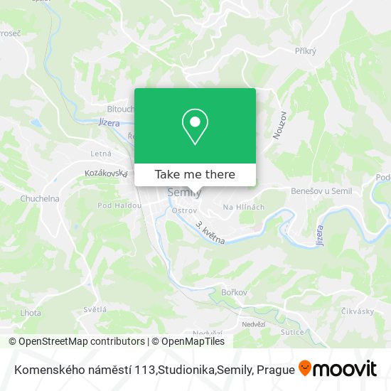 Komenského náměstí 113,Studionika,Semily map