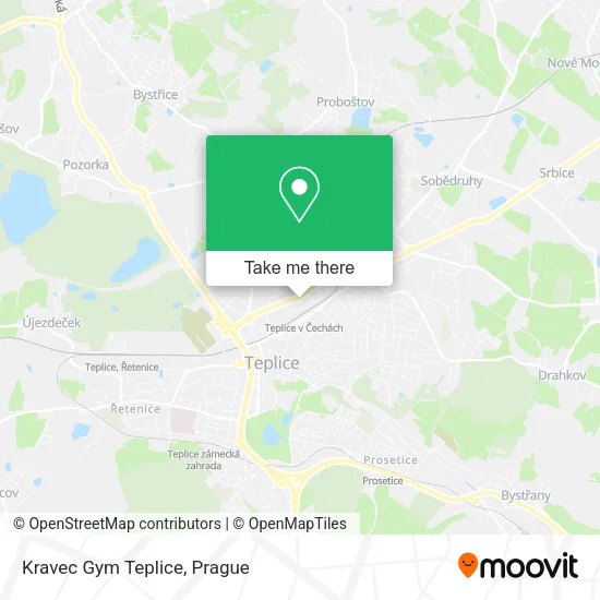 Kravec Gym Teplice map
