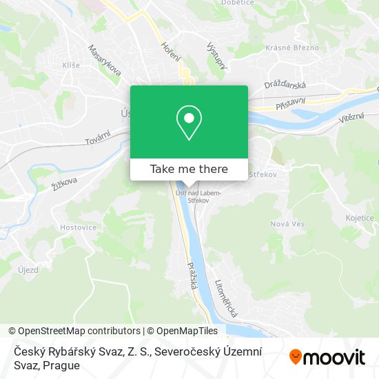 Český Rybářský Svaz, Z. S., Severočeský Územní Svaz map