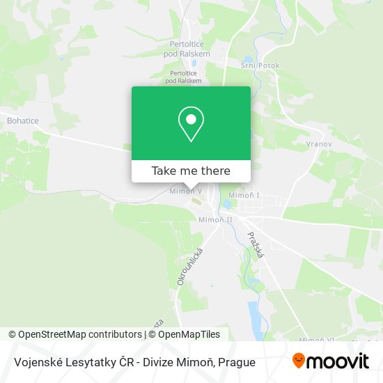 Vojenské Lesytatky ČR - Divize Mimoň map