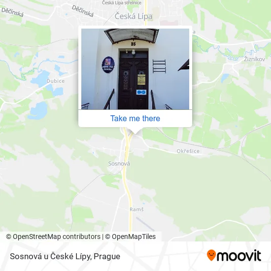 Карта Sosnová u České Lípy