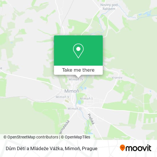 Dům Dětí a Mládeže Vážka, Mimoň map
