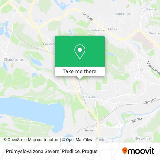 Průmyslová zóna Severní Předlice map