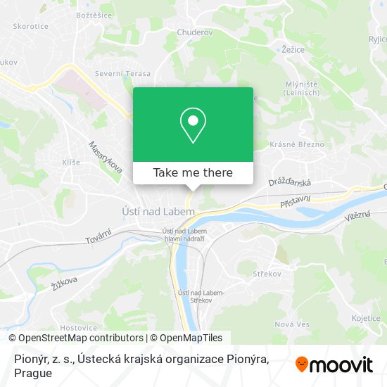 Pionýr, z. s., Ústecká krajská organizace Pionýra map