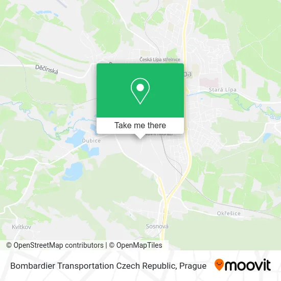 Карта Bombardier Transportation Czech Republic