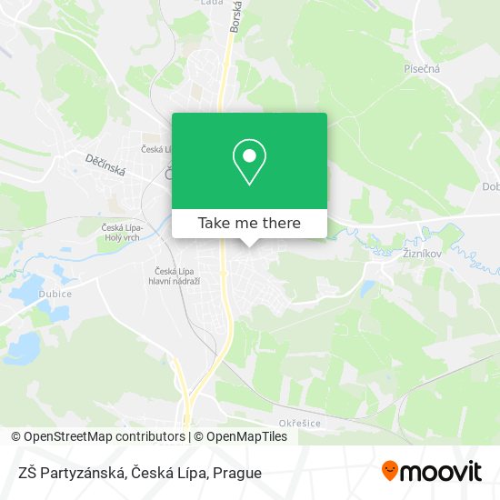 ZŠ Partyzánská, Česká Lípa map