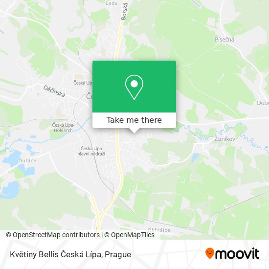 Květiny Bellis Česká Lípa map