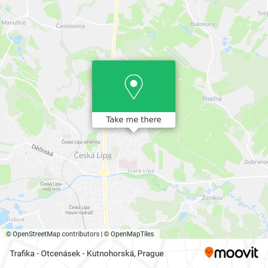 Trafika - Otcenásek - Kutnohorská map