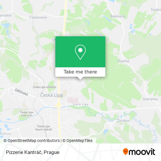 Pizzerie Kantráč map