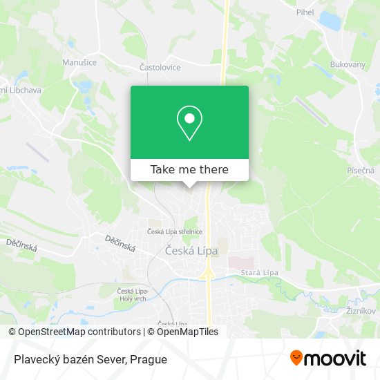 Plavecký bazén Sever map