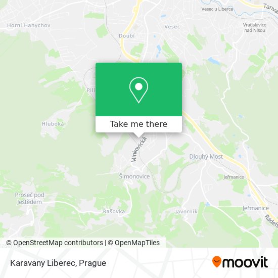 Karavany Liberec map