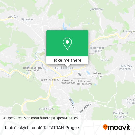 Klub českých turistů TJ TATRAN map