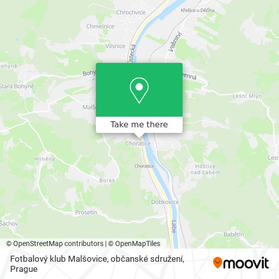 Карта Fotbalový klub Malšovice, občanské sdružení