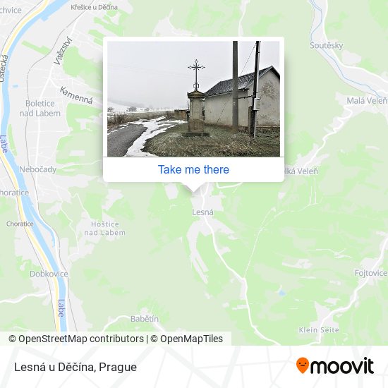 Lesná u Děčína map