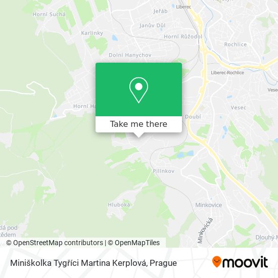 Miniškolka Tygříci Martina Kerplová map