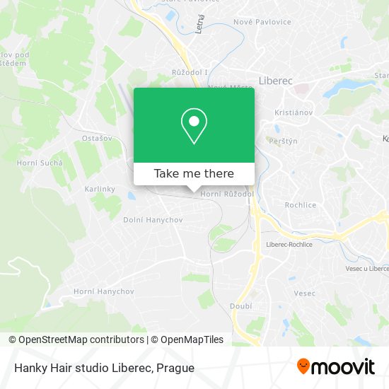 Hanky Hair studio Liberec map