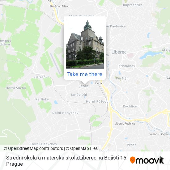 Střední škola a mateřská škola,Liberec,na Bojišti 15 map