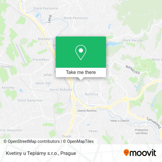 Карта Kvetiny u Teplárny s.r.o.