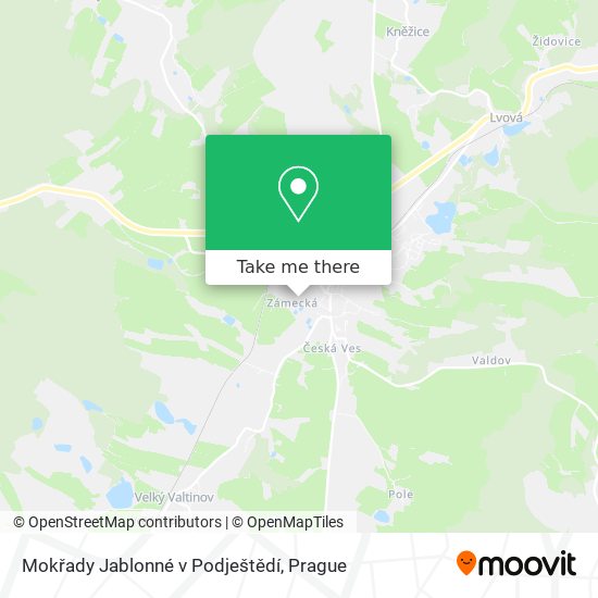 Mokřady Jablonné v Podještědí map