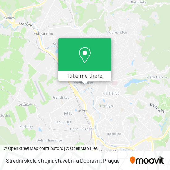 Střední škola strojní, stavební a Dopravní map