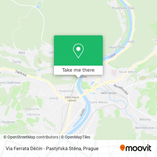 Via Ferrata Děčín - Pastýřská Stěna map