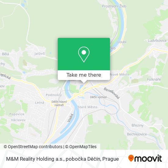 M&M Reality Holding a.s., pobočka Děčín map