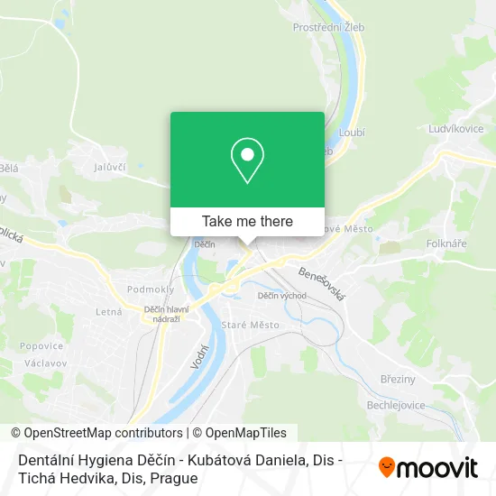Карта Dentální Hygiena Děčín - Kubátová Daniela, Dis - Tichá Hedvika, Dis