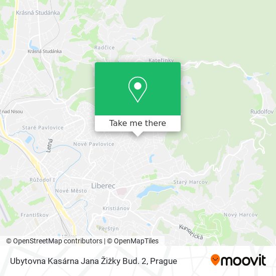 Ubytovna Kasárna Jana Žižky Bud. 2 map