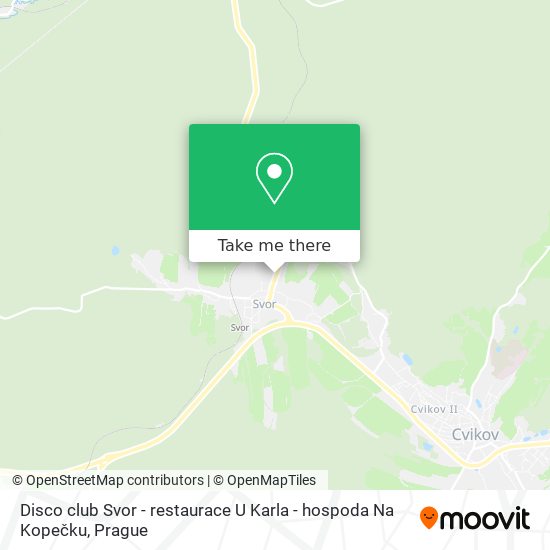 Карта Disco club Svor - restaurace U Karla - hospoda Na Kopečku