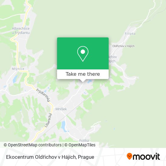 Ekocentrum Oldřichov v Hájích map