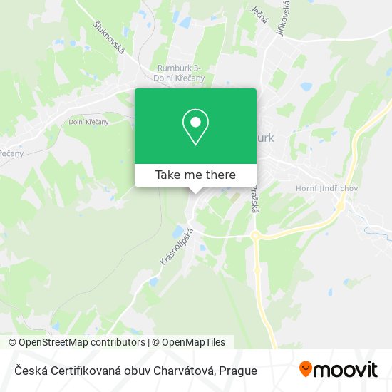 Česká Certifikovaná obuv Charvátová map