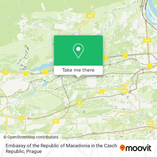 Embassy of the Republic of Macedonia in the Czech Republic map