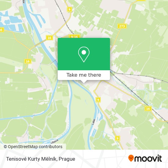 Tenisové Kurty Mělník map